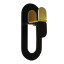 Joon Single Coda Hook with Brass Accent