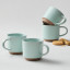 Salisbury & Co Terra Mug, Set of 4 - Sage with biscuits
