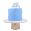PME Multicolour Happy Birthday Candle - Blue detail on a cake