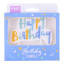 PME Multicolour Happy Birthday Candle - Blue packaging