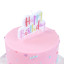 PME Multicolour Happy Birthday Candle - Pink detail on a cake