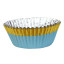 PME Foil Lined Cupcake Cases, Pack of 30 - Blue with Gold Foil Trim