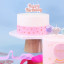 PME Happy Birthday Candle - Rose Gold on a cake