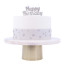 PME Happy Birthday Candle - Silver detail on a cake