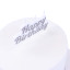 PME Happy Birthday Candle - Silver detail on a cake