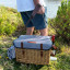 Gift Baskets Table Top 4-Person Picnic Basket with a bottle of champagne