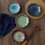 Nicolson Russell Japanese Lotus Dipping Dishes, Set of 4 - Blue and Green on the table