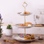 Nicolson Russell 3-Tiered Floral Cake Stand with sweet treats 