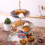 Nicolson Russell 3-Tiered Floral Cake Stand with sweet treats 