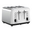 Swan Townhouse Stainless Steel 4-Slice Toaster, 1850W - Pearl White