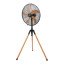 Alva Air Tripod Fan with Wood Finish, 40cm