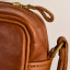 Leather shaving bag close up