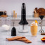Smeg Retro Hand Blender 4-Piece, 700W - Glossy Black on the kitchen counter