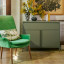 Popstrukt Bon Bon Buddy Sideboard - Moss Grey with vases and candles