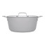 Laura Ashley Non-Stick Casserole Pot With Glass Lid, 28cm - Dark Dove Grey angle