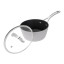 Laura Ashley Non-Stick Saucepan with Glass Lid, 16cm - Dark Dove Grey