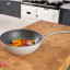 Laura Ashley Non-Stick Wok, 30cm - Dark Dove Grey on the countertop