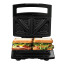 Swan Deep 2-Slice Snackwich Maker angle with a sandwich 
