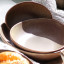 Nova Craft Earth Oblong Bowl, 15.5cm - Mocha with other bowls on the table