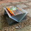 Pretzel Fire Pit with Carrier Bag and Grill-Skillet - Silver & Stainless Steel with fire