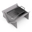 Pretzel Fire Pit with Carrier Bag and Grill-Skillet - Silver & Stainless Steel