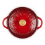 Le Creuset Holly Mini Stoneware Round Cocotte, 10cm - Cerise angle