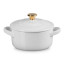 Le Creuset Holly Mini Stoneware Round Cocotte, 10cm - White