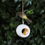 Bird Feeders By Steff Ceramic Bird Feeder - Golden Wheat in tree with bird
