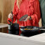 Cosy & Trendy Full Black Ceramic Non-Stick Saucepan, 16cm on the stove