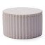 Alkaline Round Ribbed Storage Container with Lid - Snow White