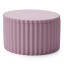 Alkaline Round Ribbed Storage Container with Lid - Mauve Chalk