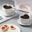 Le Creuset Heart Mug & Saucer, 220ml - White with coffee