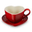 Le Creuset Heart Mug & Saucer, 220ml - Cerise