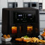 Kenwood Dual Basket Airfryer with Clearcook Window, 9L on the kitchen counter