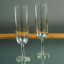 Ngwenya Glass Perfect-U Champagne Wine Glasses, Set of 4 on the table