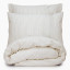 Thread Office Natural Yarn Dye Reversible Stripe Duvet Cover Set - Double