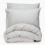 Thread Office Grey Yarn Dye Reversible Stripe Duvet Cover Set - Double