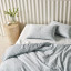 Linen House Silver Athena Duvet Cover Set - King detail on the bed