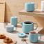 Maxwell & Williams Cafe Life Teapot with Infuser, 1L - Blue set on the table