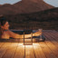 Litehouse Solar Outdoor Lantern with Touch Control-blck