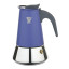Pezzetti Steel Express Moka Pot, 6 Cups - Indigo