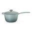 Le Creuset Sea Salt Signature Cast Iron Saucepan, 18cm angle