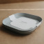 Mushie Square Dinner Plate - Cloud packaging on the table