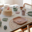 Mushie Square Dinner Plate - Blush on the table