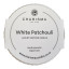 Charisma Candles White Patchouli Scented Filled Ribbed Ceramic Candle, 300g packaging