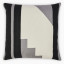 Thread Office Monochrome Step Embroidered Scatter Cushion with Feather Blend Inner, 50cm x 50cm