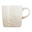 Le Creuset Jardin Relief Stoneware Cappuccino Mug, 200ml - Meringue angle