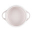 Le Creuset Jardin Relief Round Mini Stoneware Cocotte, 10cm - Shell Pink angle