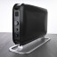 Mill Instant LED Portable Black Heater, 2000W on laminated flooring