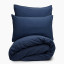Thread Office Navy Washed Cotton Duvet Cover Set - Super King